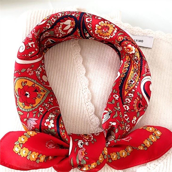 Custom Hand Rolled Silk Scarf With Cashew Design
