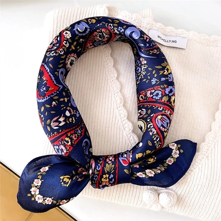 Custom Hand Rolled Silk Scarf With Cashew Design
